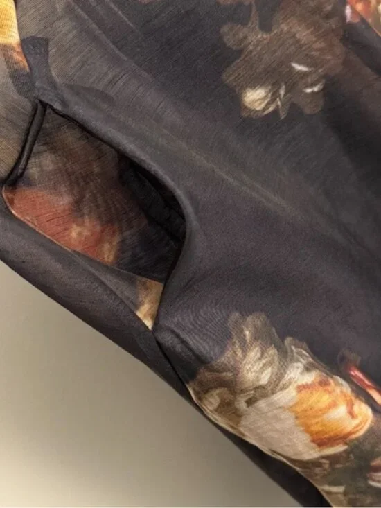 Zimmermann Floral Maxi Dress Black Cutout Belted Chic - Picture 9 of 12